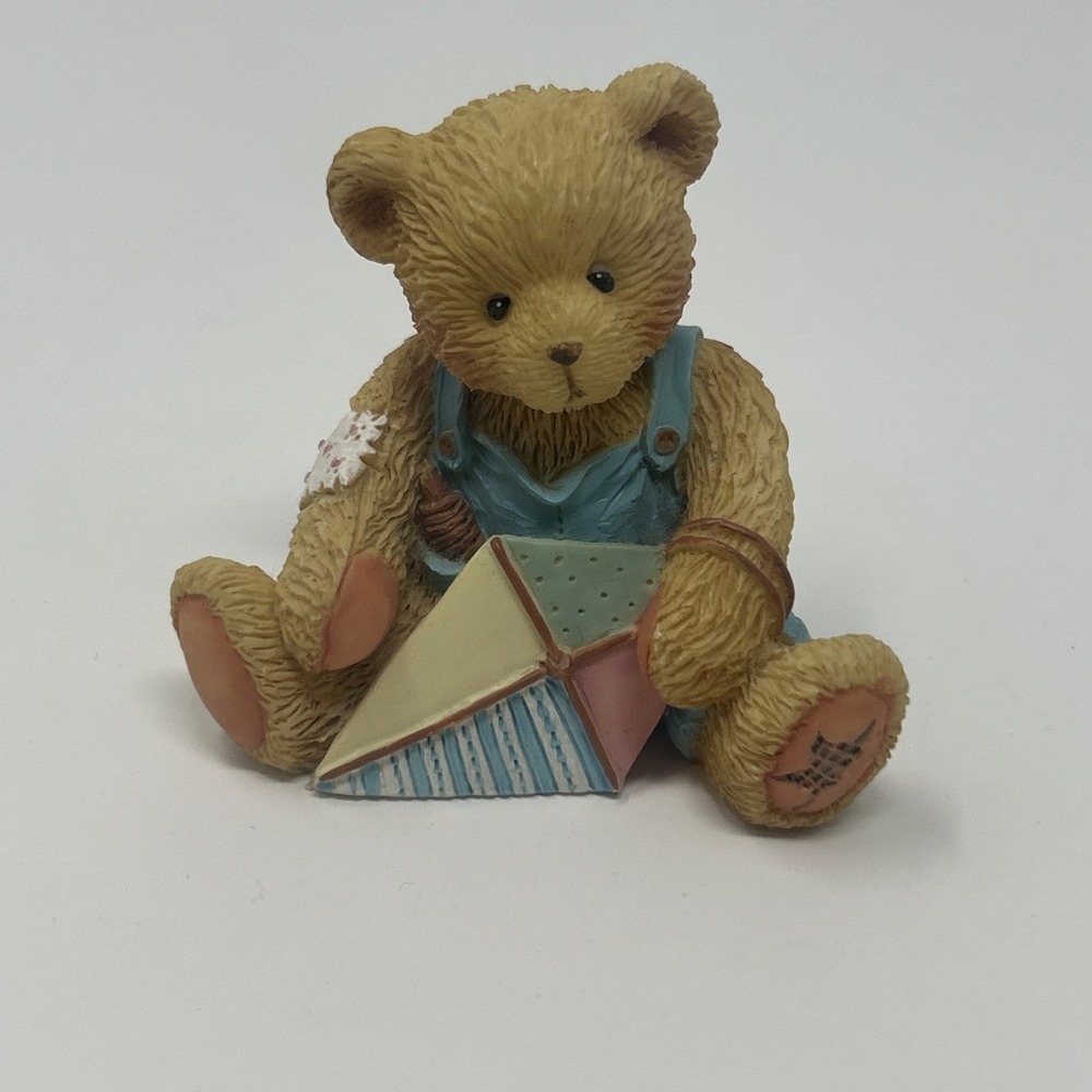 Cherished Teddies March Mark Birthday Bear Holding Kite 1993